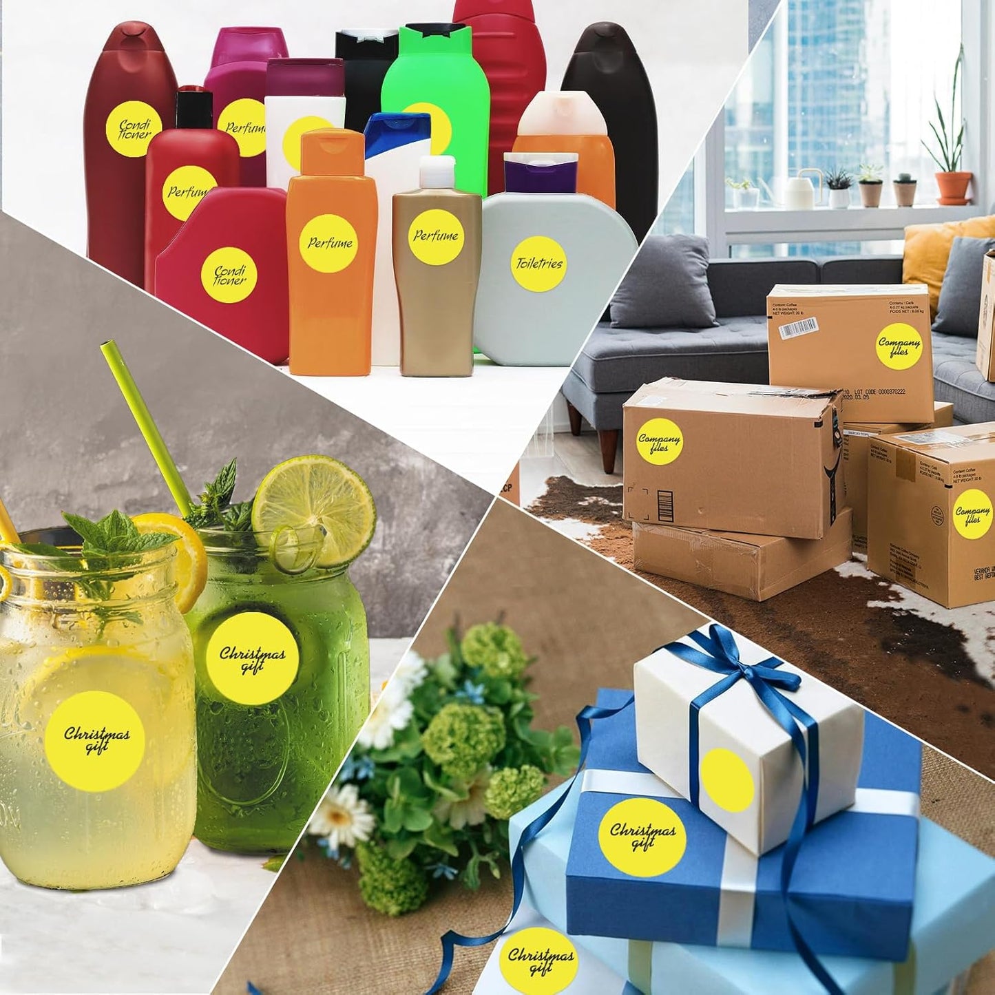 2 Inch Circle Thermal Sticker Labels, 2" Self-Adhesive Round Thermal Stickers for Business-750 Labels/1 Roll (Yellow)