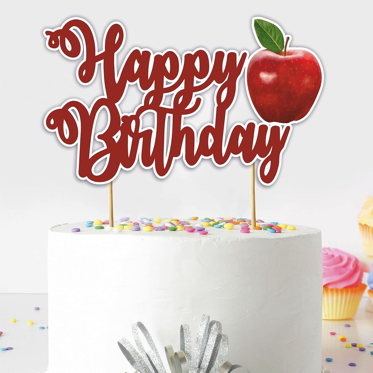 Seyal® Apple Happy Birthday Cake Topper