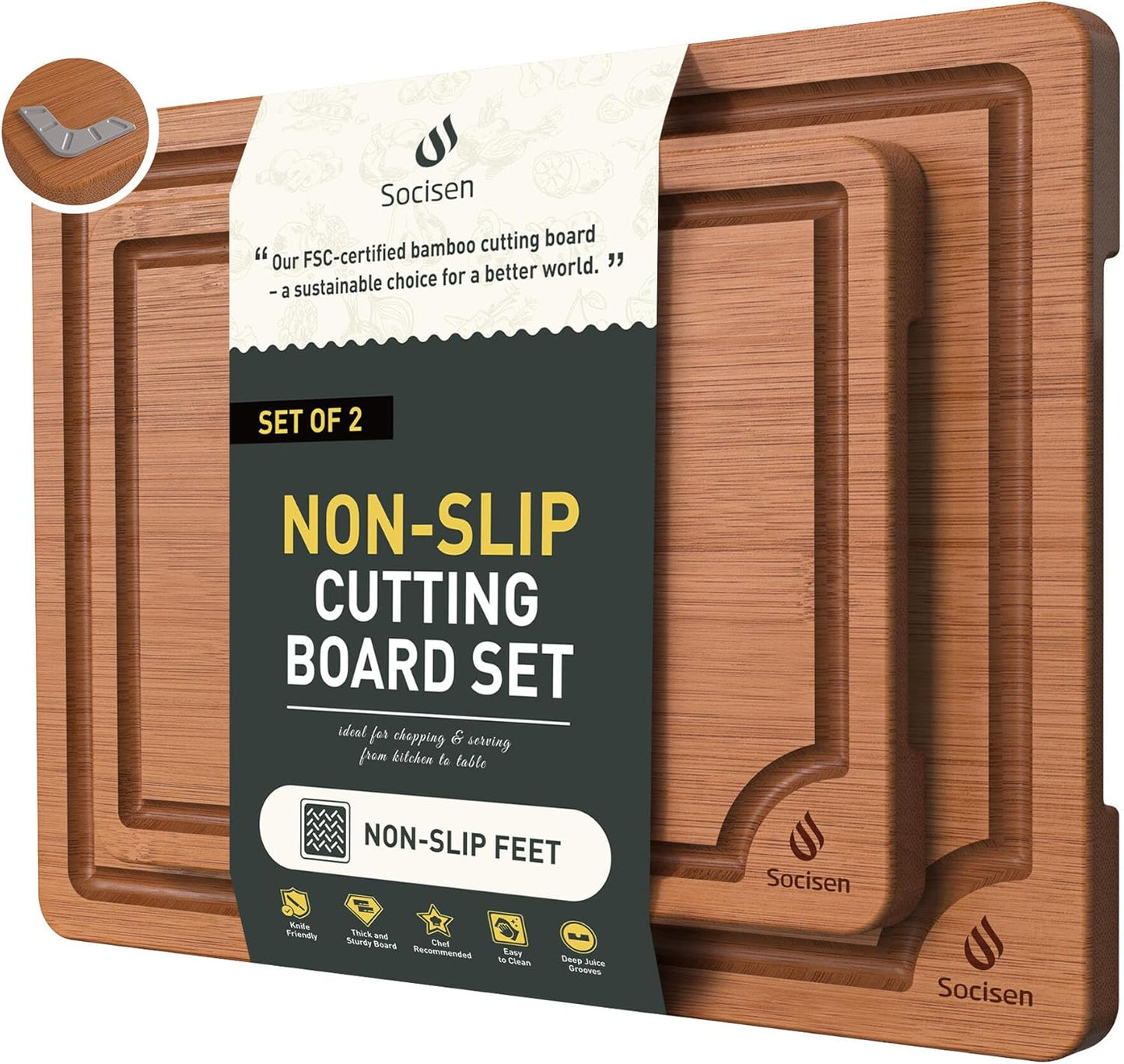 Bamboo Cutting Board Set Non Slip Feet Over Sink Day Gifts Best Mama Mommy Bonus Busy Mom Ever Christmas Xmas Birthday Law Step Stepmom Stepmother Who Have Everything Good Unique Useful Present
