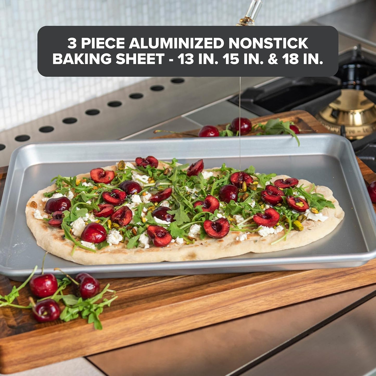 Viking 3-Piece Nonstick Baking Sheet Set, Silver