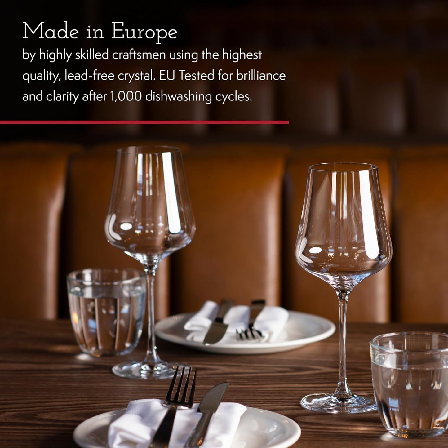 Gabriel-Glas StandArt Crystal Wine Glasses, Set of 4 with Gift Boxes - Premium, Universal Wine Glass for Red and White Wine - Dishwasher Safe, Lead-Free, 16 oz.