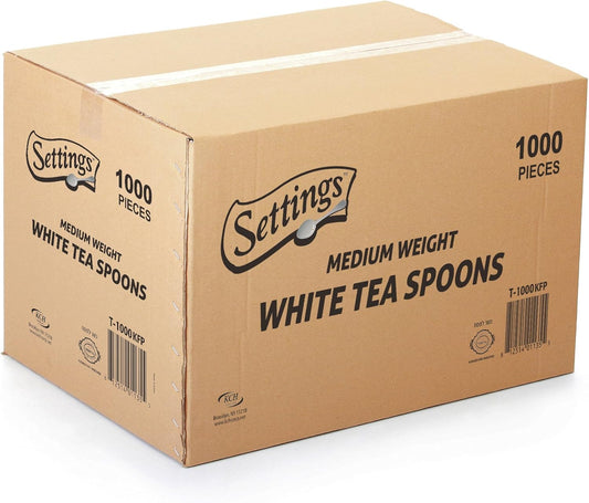 Settings 1000 Count White Plastic Spoons – Disposable Cutlery for Parties, Events, Catering, and Takeout