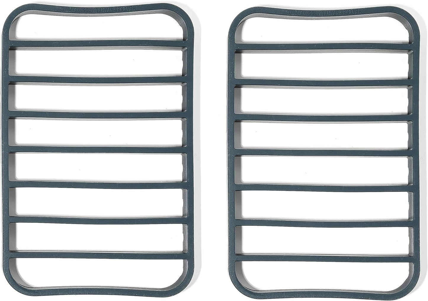 The Silicone Kitchen Silicone Roasting Rack Pan Extra Large, Dishwasher Safe, BPA Free, Non-Toxic, 7 in by 10.75 in, Navy, 2 Pack