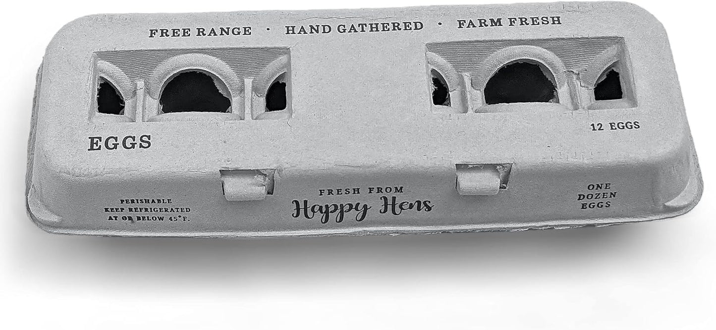 Egg Cartons- Adorable Printed Design for Farm Fresh Eggs, Recycled Paper Cardboard, Sturdy & Reusable, Holds up to XL Chicken Eggs (Blank Stamping, 250)