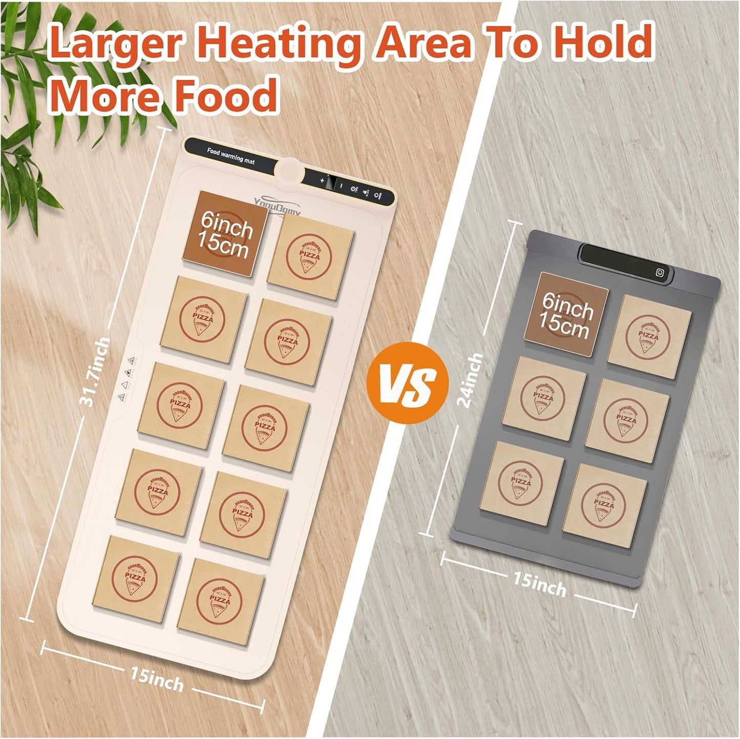 Warming Mat for Food Extra Large - Food Warming Mat, 31.7"x15" Heating Mat for Food with 9 Temperature Settings and 6H Timer, Full Surface Heating Warming Tray for Parties Daily Use(Beige)