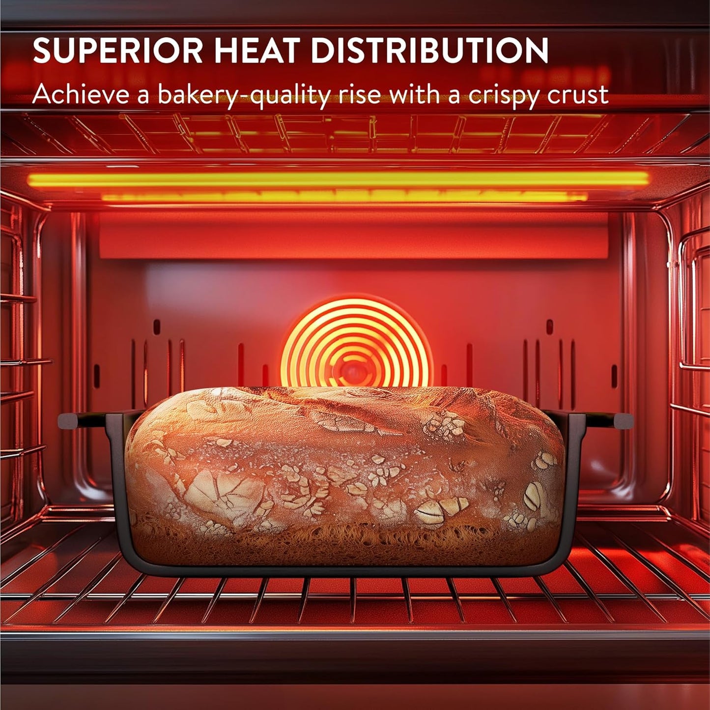 Navaris Cast Iron Bread Loaf Tin, 26cm, Black - Even Heat Distribution & Retention - Enameled Non-Stick Baking Pan - Cake and Bread Tins for Roasting, Oven Cooking & Grilling