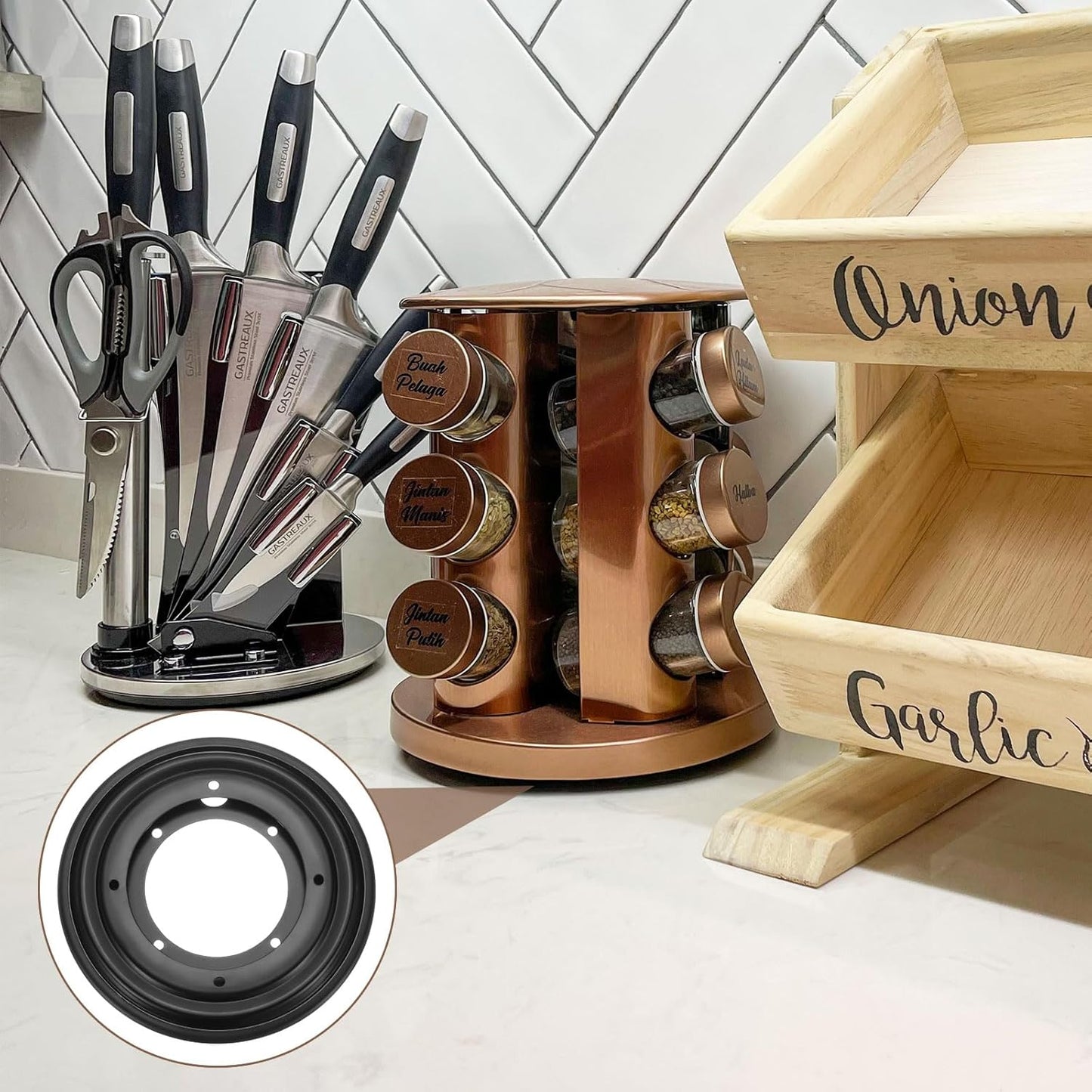 uxcell 3Pcs 5.5 Inch Rotating Bearing Plate, Swivel Plate Stand Lazy Susan Hardware Round Turntable Base Tray for Table Serving Tray Revolving Shelve, Black