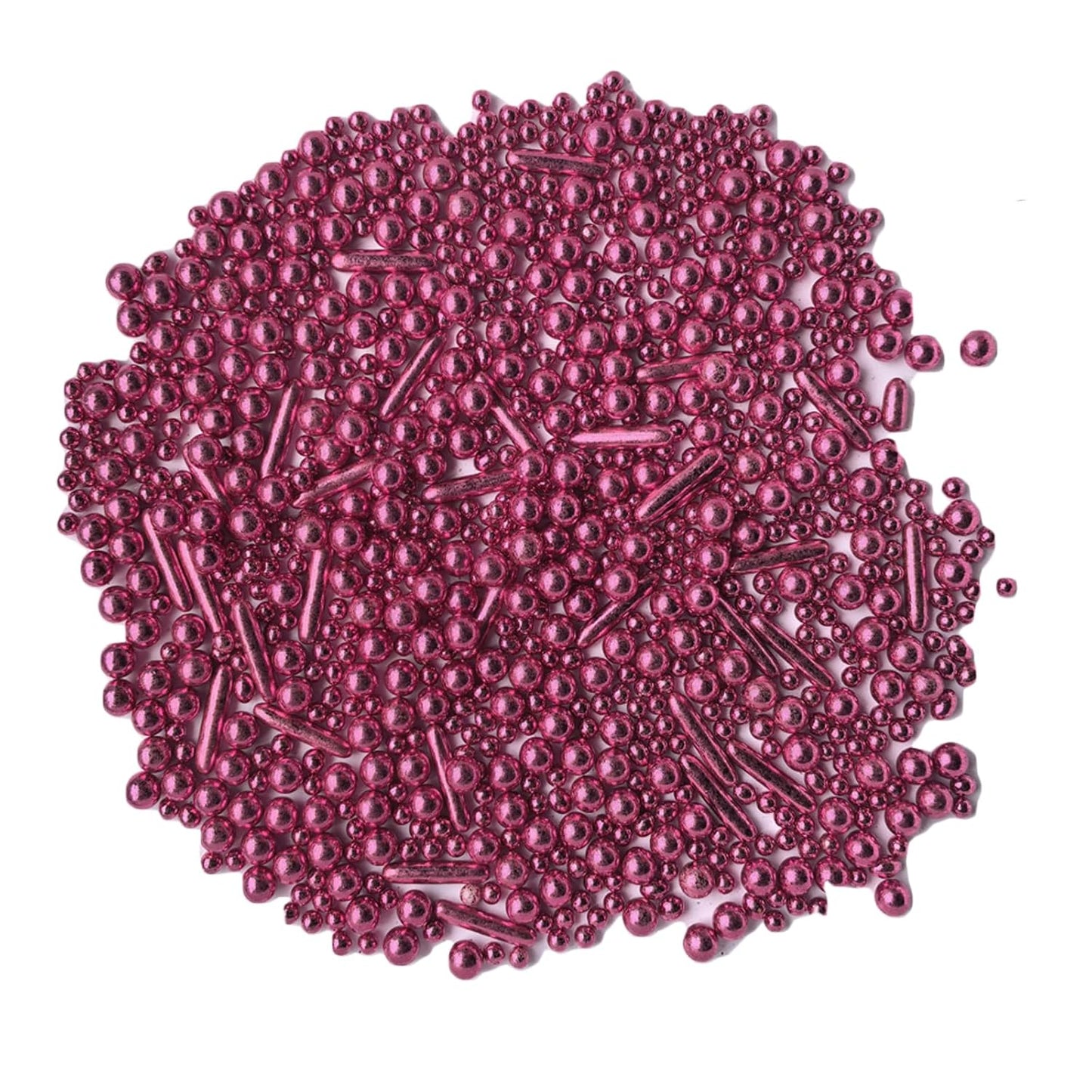 Sprinkles Pink Pearl Sugar Candy Mix Size Baking Cake Decorations Cupcake Toppers Celebrations Shaker Jar Wedding Shower Party (120g/4.2oz）