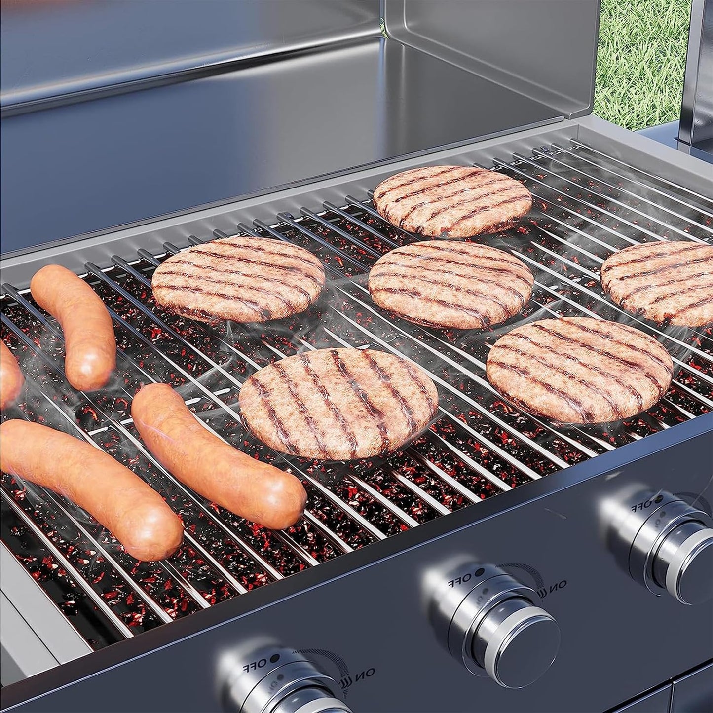 Orgneas 17 Inch Grill Grates for Home Depot Nexgrill 720-0830H, 720-0830D, 720-0783E, 720-0783C, Stainless Steel Cooking Grate Replacement Parts for Uniflame, Kenmore, Nexgrill 4&5-Burner Gas Grills