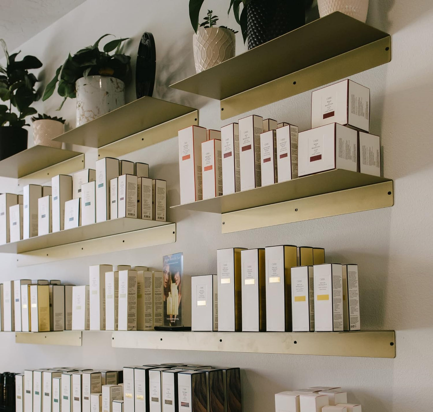 DIY CARTEL Linear Floating Shelf - Forged Raw USA Manufactured Steel - Industrial Heavy Duty Metal Wall Mounted Modern Rustic Shelf - Made in The USA (36-inch x 12-inch Gold)