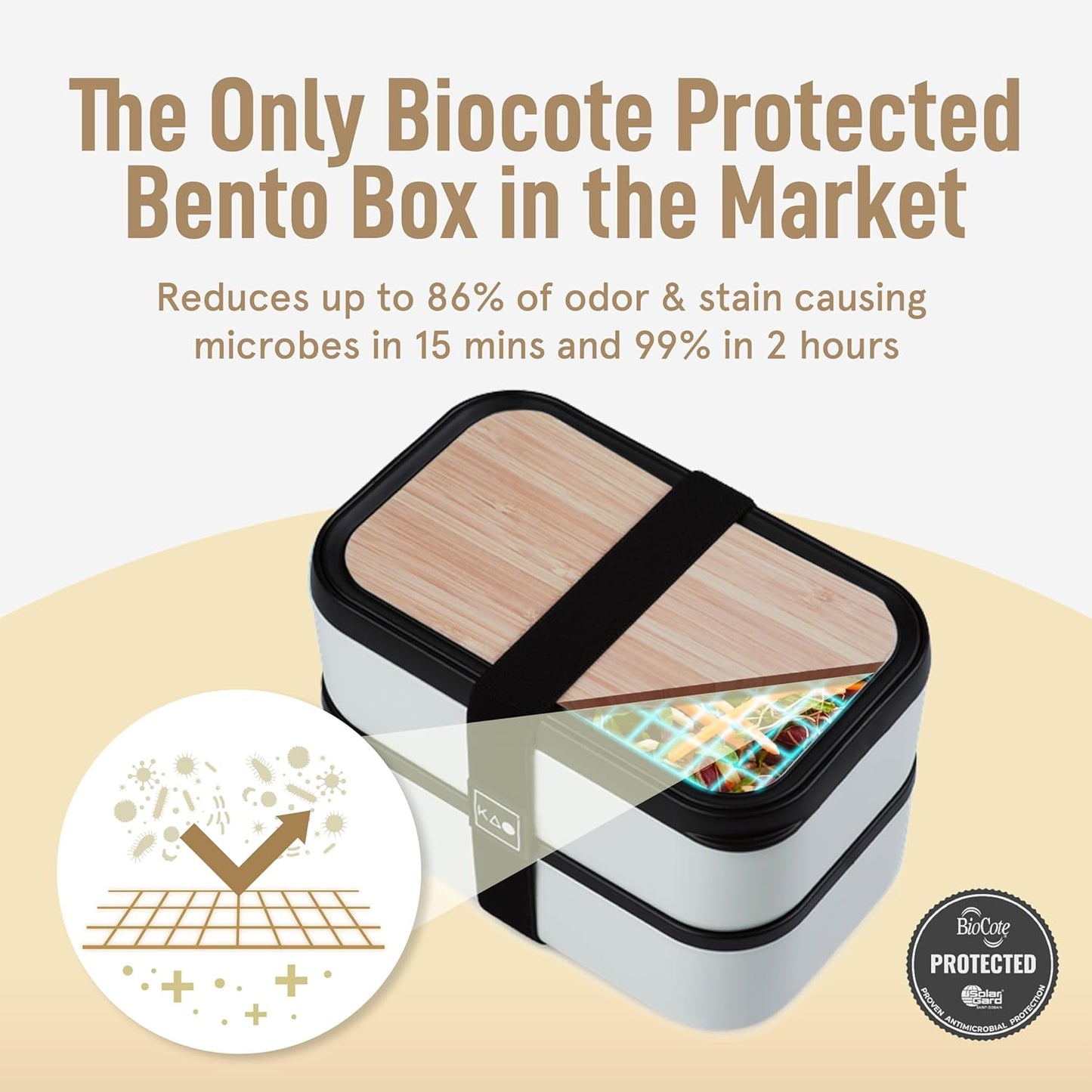 Double Premium Bento Box Adult, 67 fl oz BPA-Free - Cream Stackable Lunch Box with Leak-Proof Lids & Dividers, Perfect for Meal Prep, Lunches & Portion Control