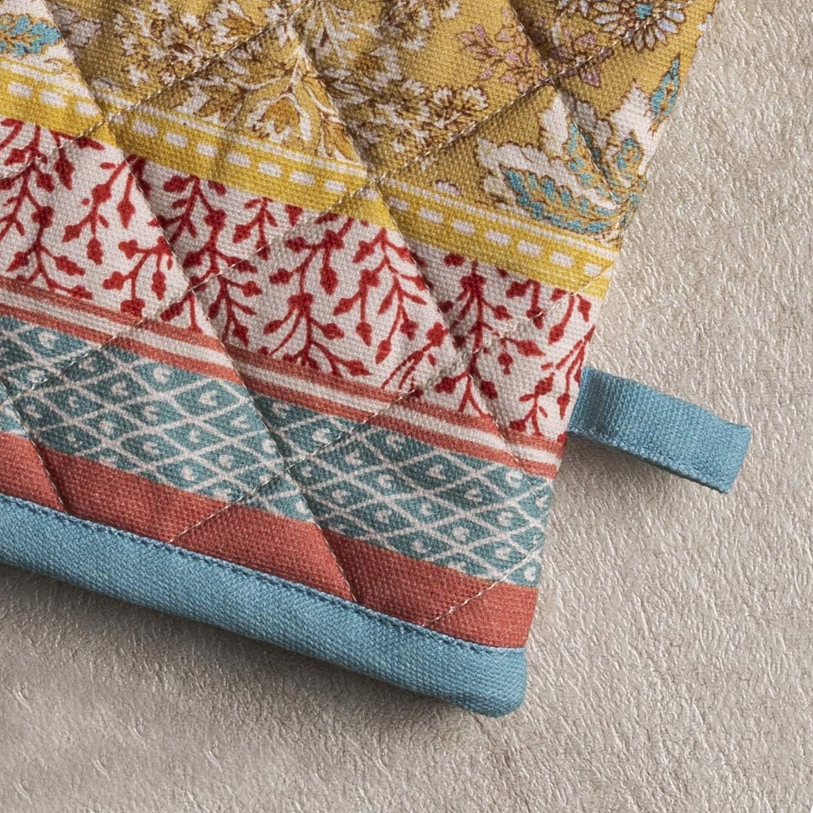 Maison d' Hermine Oven Gloves 100% Cotton Oven Mitt 7" x 13" with Loop Heat Resistant, BBQ, Cooking Gloves, Baking, Grilling, Kitchen, Handling Hot Pans Spring/Summer (Pack of 1, Marquise)