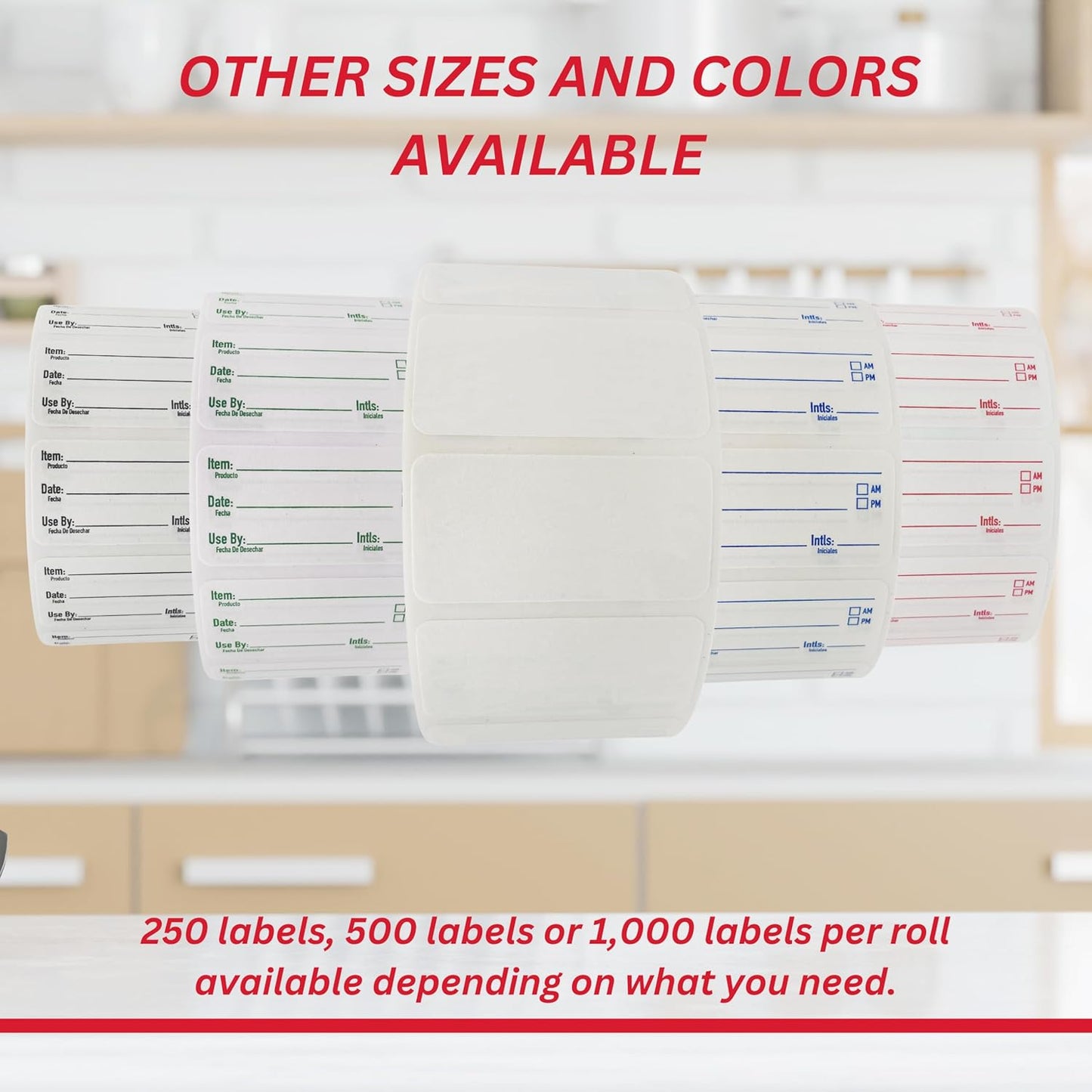 2x3 Dissolvable Food Labels, 1000 Label Stickers, Bottle Labels for Storage Bins, Sticker Labels for Food containers, (1000, Blue)