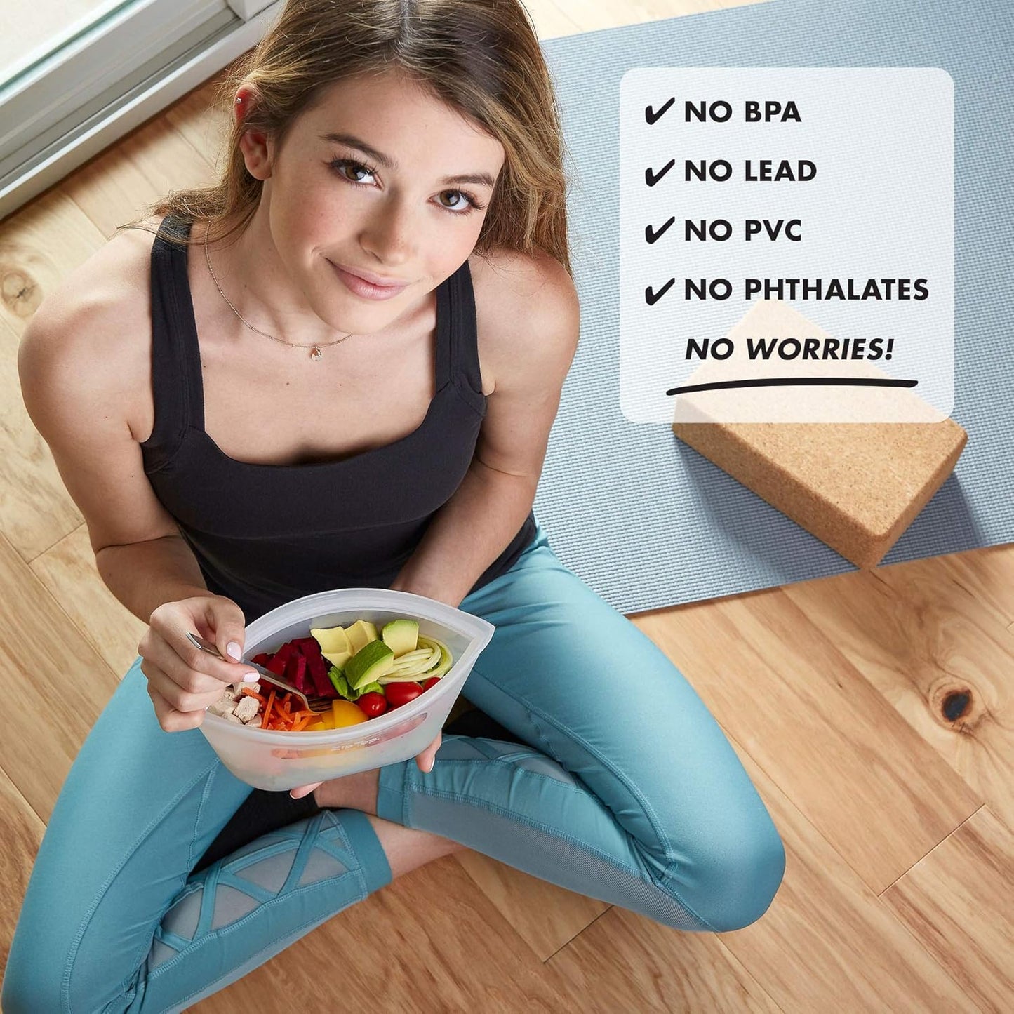 Zip Top Reusable Food Storage Bags | Small Dish [Teal] | Silicone Meal Prep Container | Microwave, Dishwasher and Freezer Safe | Made in the USA