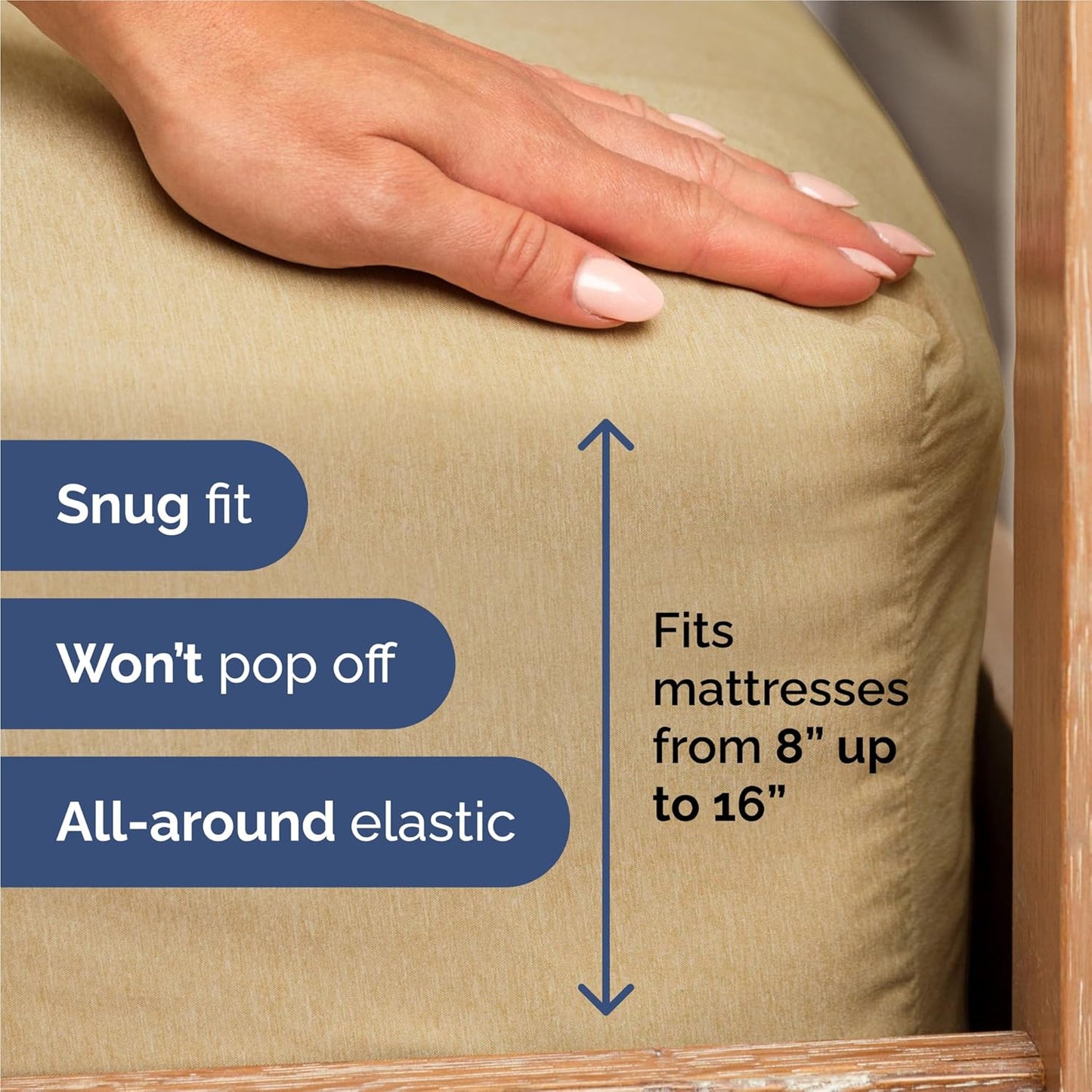 King Size 4 Piece Sheet Set - Comfy Breathable & Cooling Bed Sheets Set - Hotel Luxury Bedding for Women, Men, Kids, Teens, Boys & Girls - Deep Pockets, Soft & Wrinkle Free - Tan (Heathered Sheets)