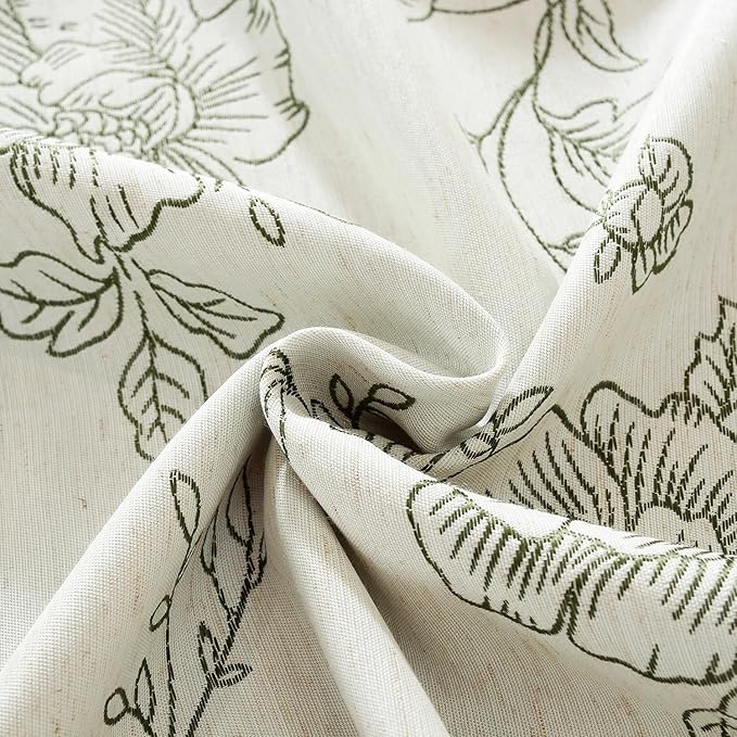 Chassic Premium Vintage Farmhouse Damask Floral 52 x 70 inch Rectangle Table Cloth – Water Resistant Linen Textured Jacquard Tablecloth for Kitchen Dining & Picnic Decor - Green