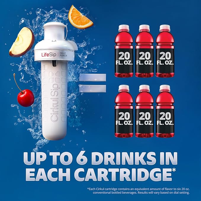 Cirkul 32oz. Matte Periwinkle Stainless Steel Water Bottle Starter Kit with Purple Lid, 2 Flavor Cartridges (1 LifeSip Blackberry Blueberry, 1 GoSip Berry Blue Punch) No Sugar, Zero Calorie Drink Mix