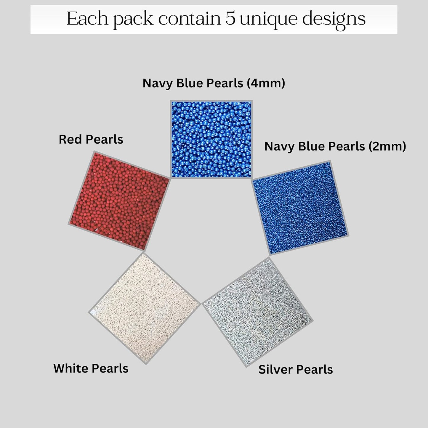 Confect Patriotic Sprinkles Mix – Red, White, Blue, Silver & Navy Pearl Dragees | 5-Pack Cake & Cupcake Decorations | 4th of July | Baking Toppers | Vegan, Gluten-Free, Nut-Free, Soy-Free, Dairy-Free, Palm Oil-Free, No Artificial Dyes - 5 Oz