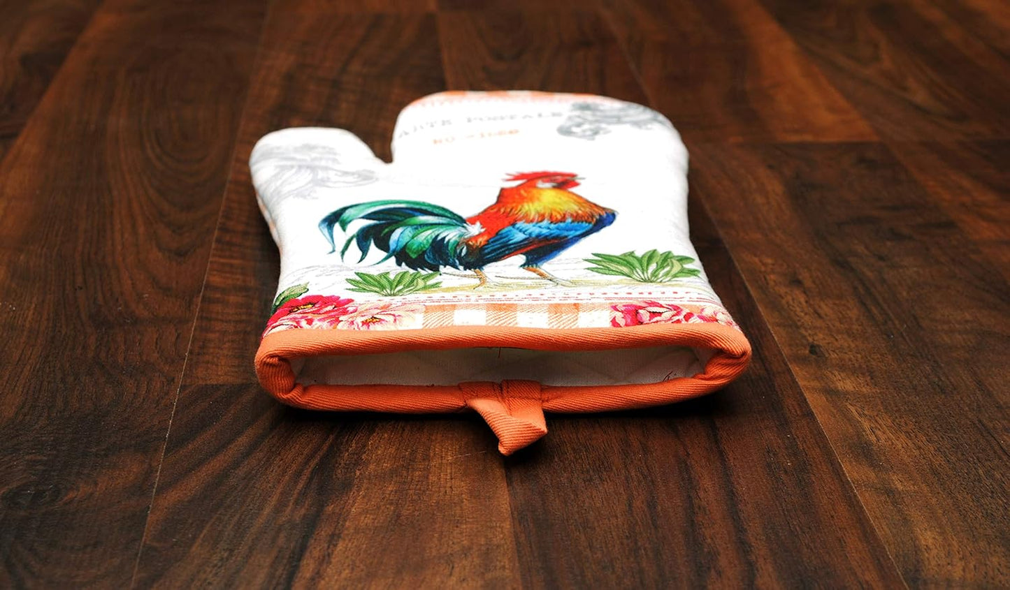 AMOUR INFINI Oven Mitts Set of 1 Quilted Liner with Hanging Loop Non Slip, Heat Resistant, Washable Reusable Oven Mitt Quilted Liner with Hanging Loop