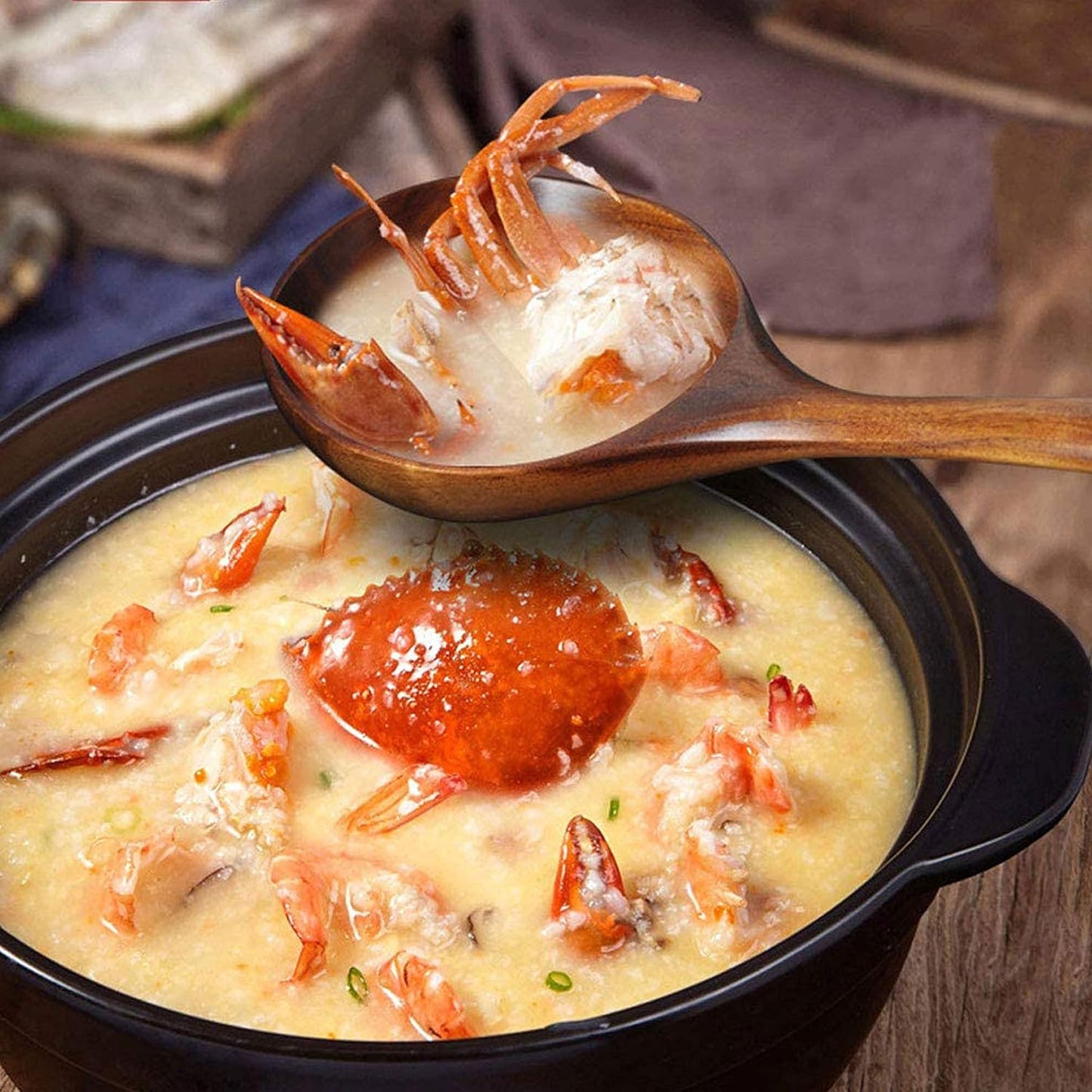 FJNATINH Wooden Wok Spatula Ladle Tool Set, 14-inch Long Handle Teak Wok Spatula