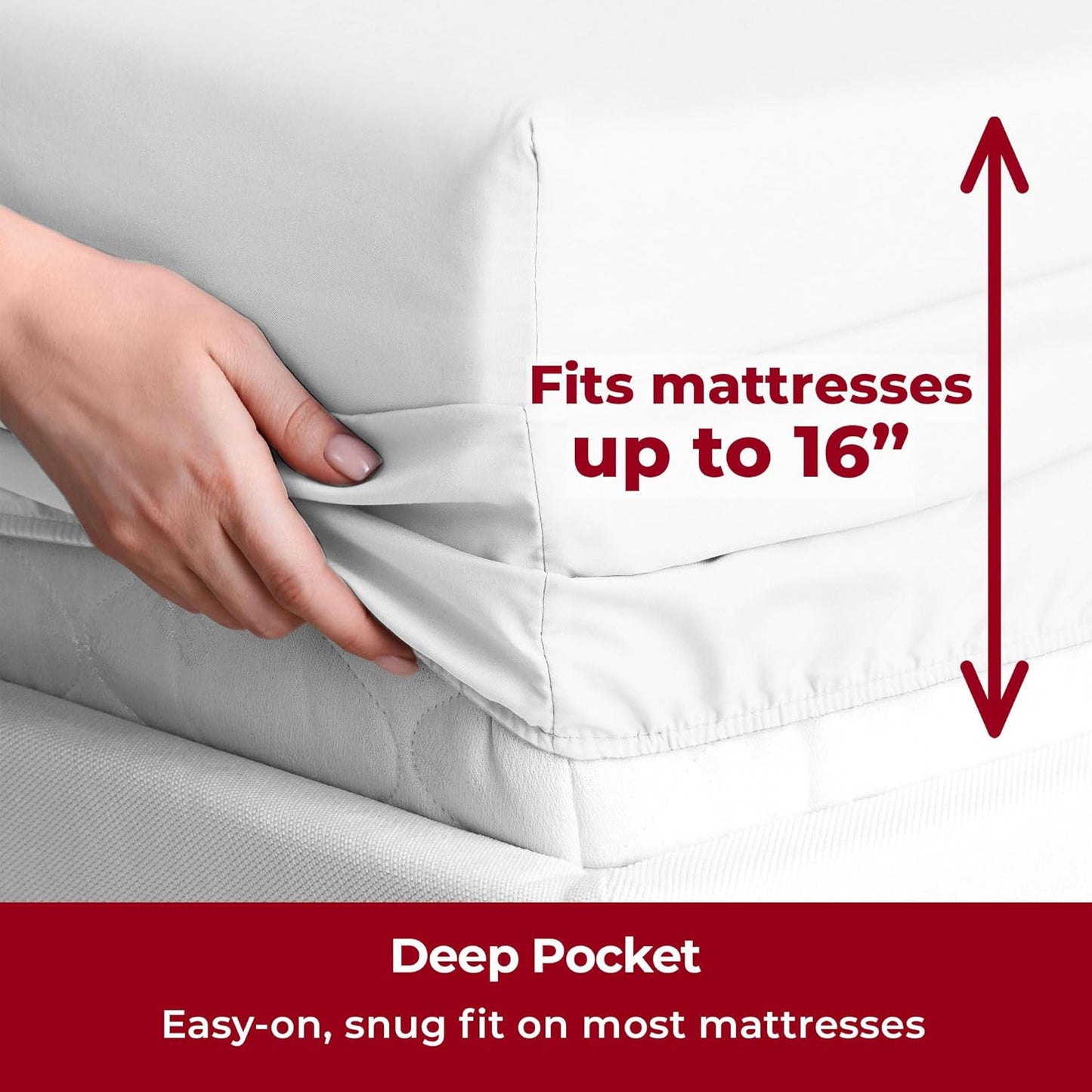 Mellanni Split King Sheets Set - 5 PC Iconic Collection Bedding - Hotel Luxury, Extra Soft, Cooling Bed Sheets - Wrinkle, Fade, Stain Resistant (Split King, White)