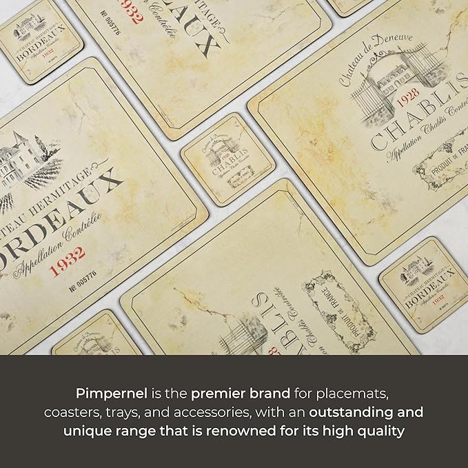 Pimpernel Exclusive Art Collection Placemats & Coasters Set (15.7" x 11.7") – Cork-Backed Boards with Lacquer Finish, Heat & Stain Resistant Dining Mats & Furniture Protectors for Table & Kitchen