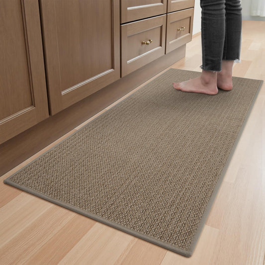 Kitchen Rugs and Mats Non Skid Washable, Absorbent Runner Rugs for Kitchen, Front of Sink, Kitchen Mats for Floor(Brown, 20"x47")