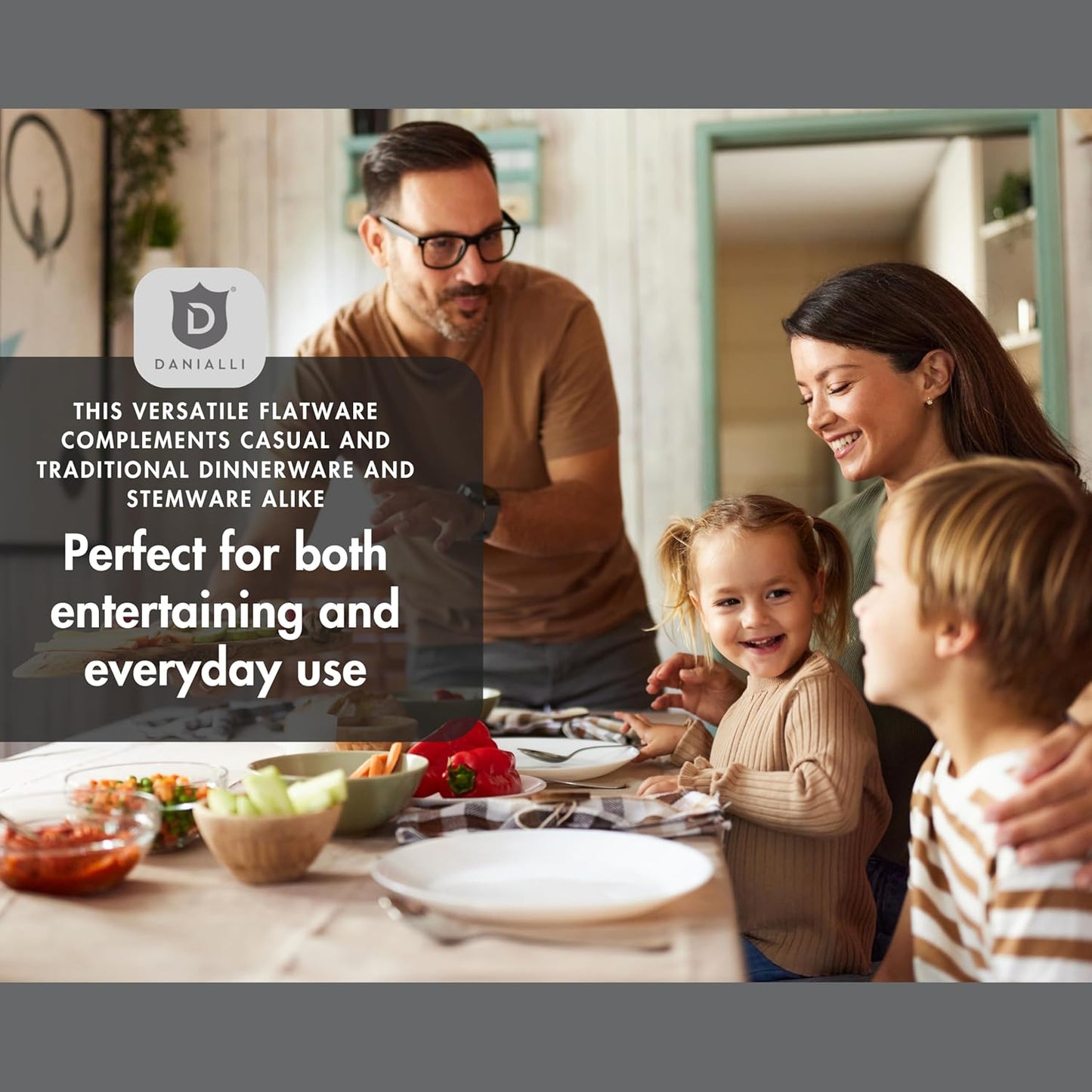 Matte Silverware Set, 18/10 Stainless Steel Satin Flatware, Modern Brushed Finish Cutlery, Dishwasher Safe & Durable, Built to Last (40-Piece, Fidenza)