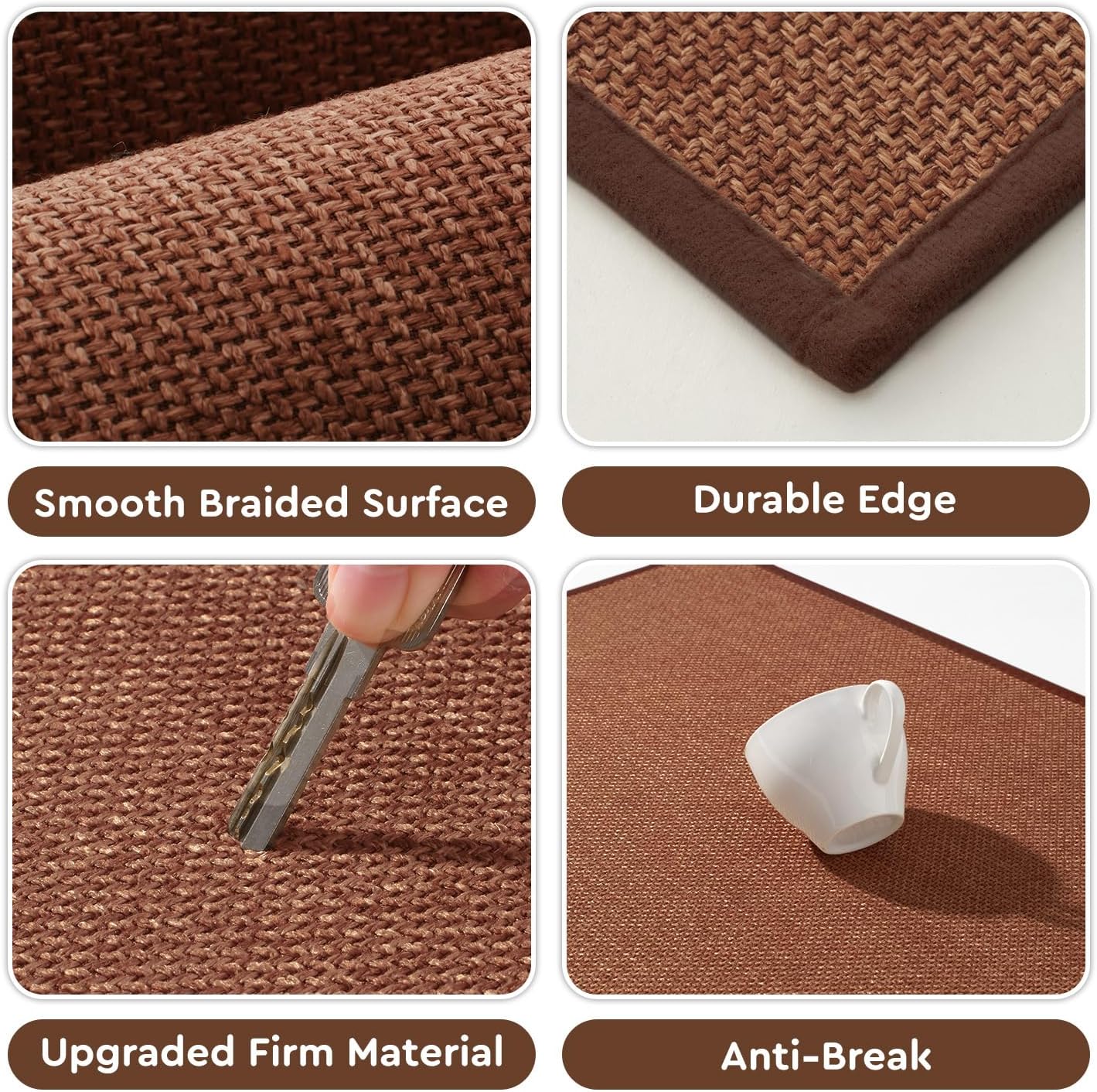 tchdio Kitchen Mats for Floor, Rubber Backed Kitchen Rugs Non Slip Washable, Superior Absorbent Kitchen Runner Rug Easy to Clean, Comfort Kitchen Floor Mat Front of Sink (Burnt Orange, 20" × 32")