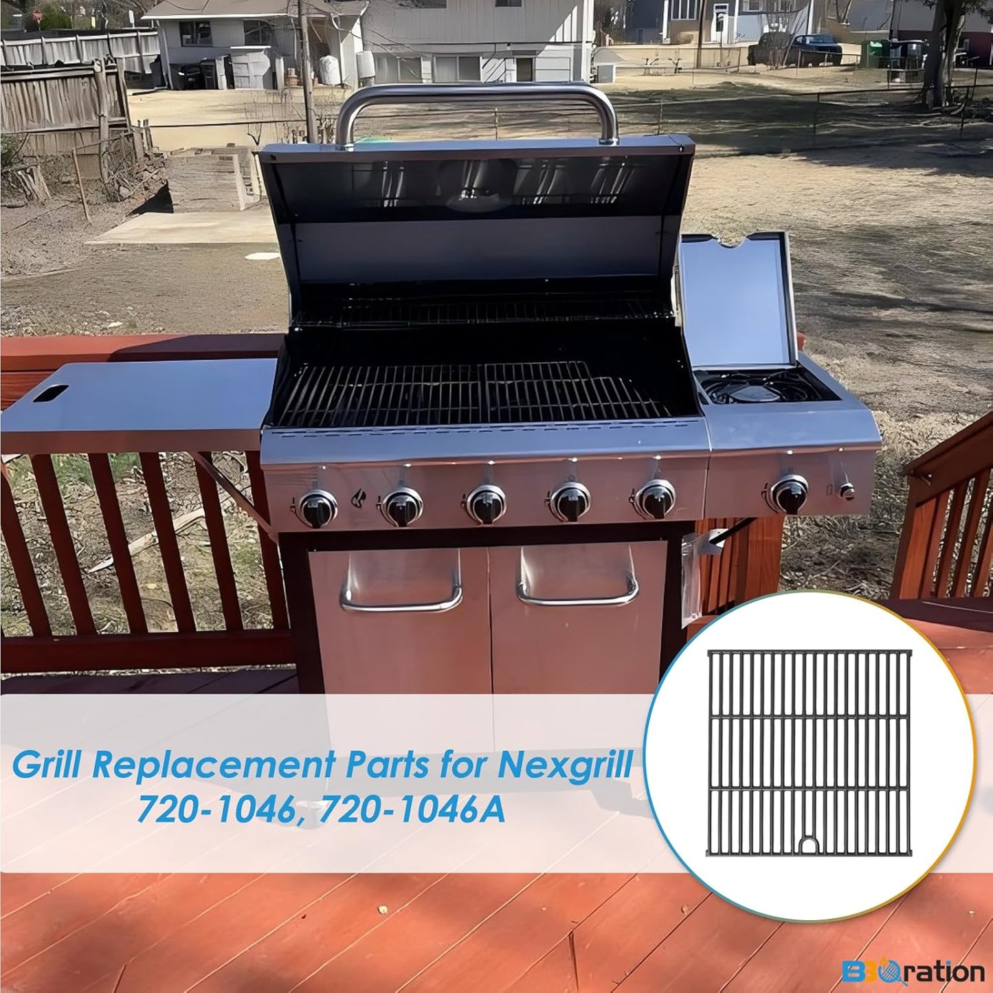 Replacement Parts for Nexgrill 5 Burner 720-1046 720-1046A, Grill Grate for Nexgrill 720-1046 Grill Parts 720-1046A Cooking Grate for Nexgrill Replacement Parts 5 Burner