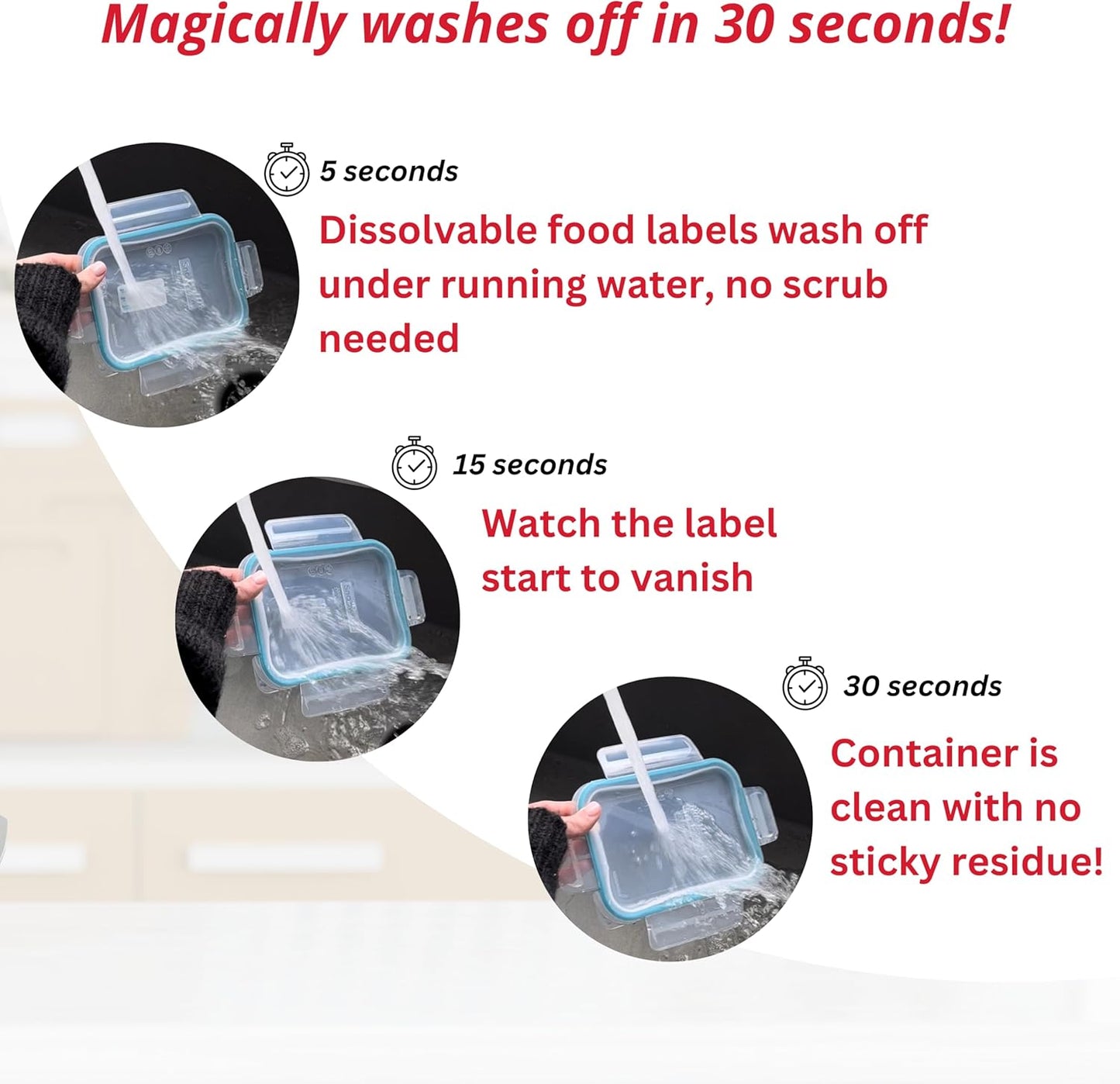 2x1 Dissolvable Food Labels, 1000 Label Stickers, Bottle Labels for Storage Bins, Sticker Labels for Food containers (1000, Green)