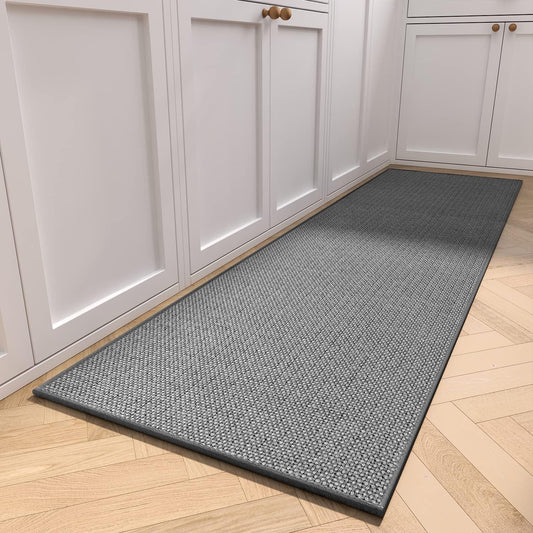 Kitchen Rugs and Mats Non Skid Washable, Absorbent Runner Rugs for Kitchen, Front of Sink, Kitchen Mats for Floor (Dark Grey, 20"x70")
