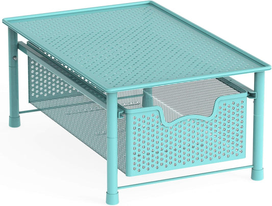Simple Houseware Stackable Cabinet Basket Drawer Organizer, Turquoise
