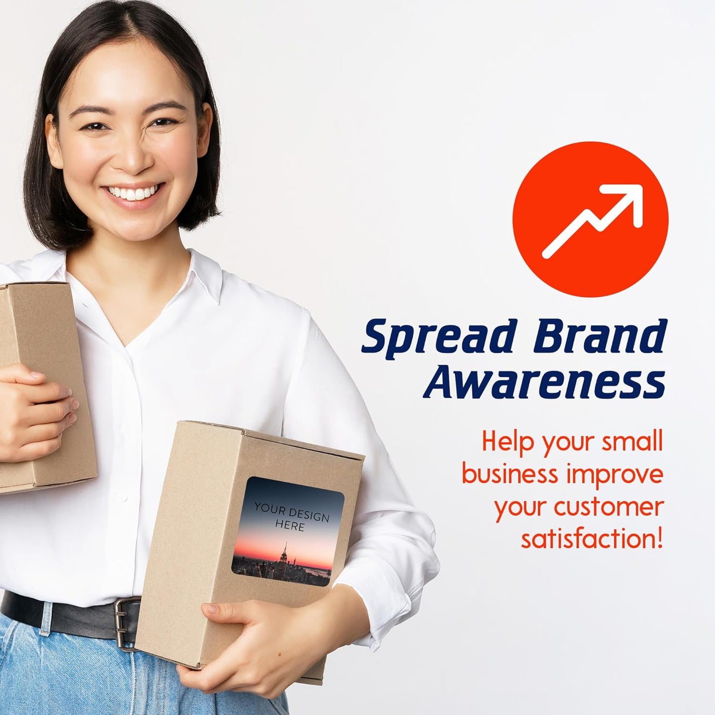 100 Custom Vinyl Stickers - Upload Your own Image, Text, Design, Logo - Personalized Logo Labels for Handmade, Packaging, Bottle, Jars, Candle, Brand Stickers (City, 5x5 Square)