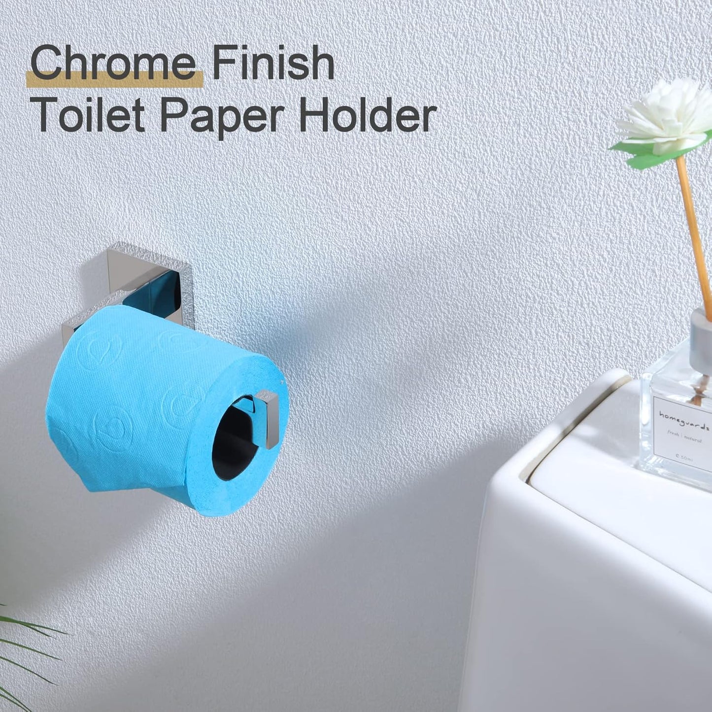 KOKOSIRI Toilet Paper Holder Chrome Toilet Roll Holder for Bathroom Kitchen Washroom T-304 Polished Stainless Steel Wall Mounted, 2 Pack, B2003CH-P2