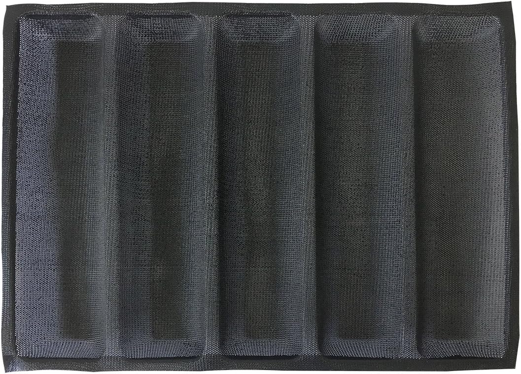 Bluedrop Hot Dog Molds Silicone Bread Forms Non Stick Bakery Trays For Roll Toasting 5 Loaves 12" Sheets