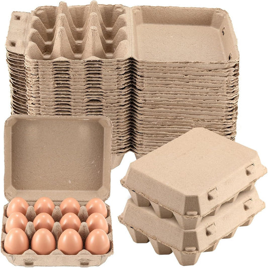Egg Cartons 30 Pack,Classic 3x4 Style Holds 12 Large Eggs, Sturdy Design Made from Recycled Cardboard.