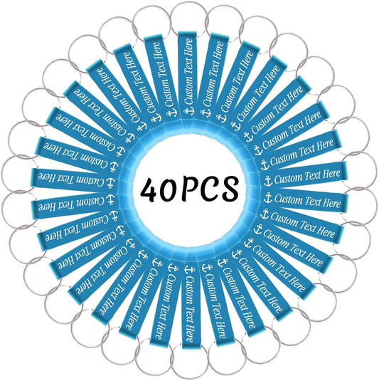 40PCS Personalized Bottle Opener Keychain Bulk Custom Beer Bottle Opener with Logo Text Engraved Wedding Bottle Opener Favors Customized Gifts for Guests Baby Shower Birthday Party-Sky Blue