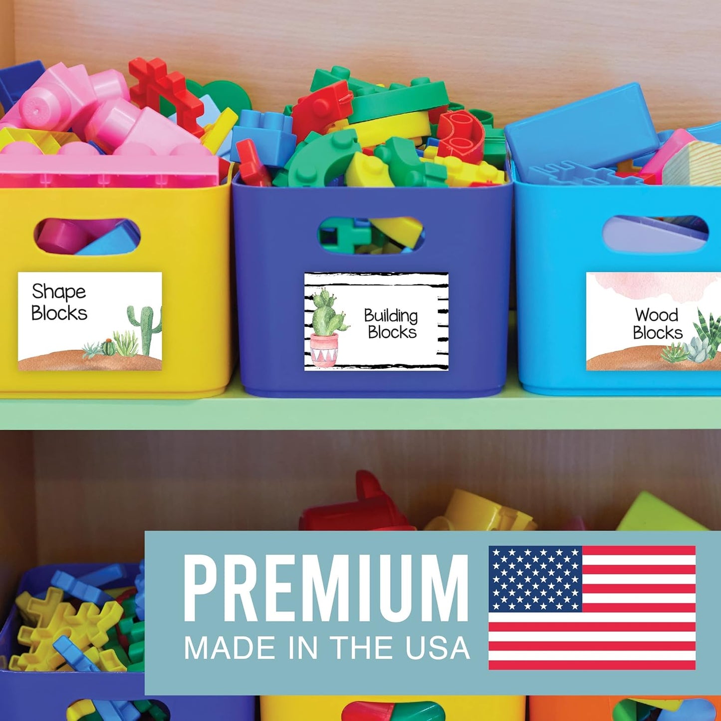 Name Tags Sticker - 56 Nametags for Classroom, Name Tag Stickers for Kids, Adhesive Classroom Labels for Teachers, Nametags Sticker for Clothes, Decorative Labels, Cactus Cubby Tags