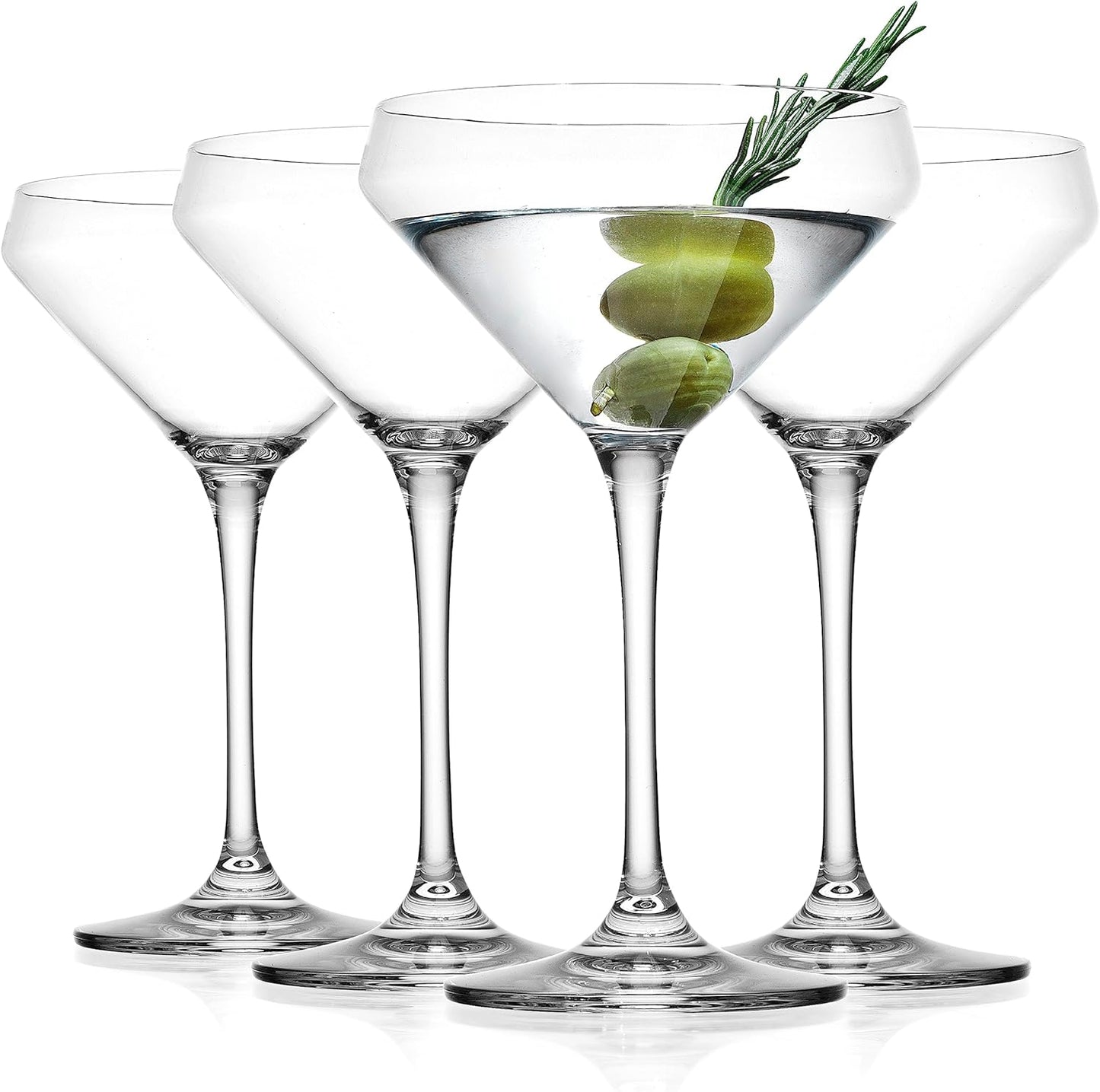 Glaver's Martini Glasses Set of 4 Cocktail Glasses, 10.5 Ounce Stemmed Margarita Glasses, for Bar, Martinis, Cosmopolitan, Gimlet, Elegant Packaging