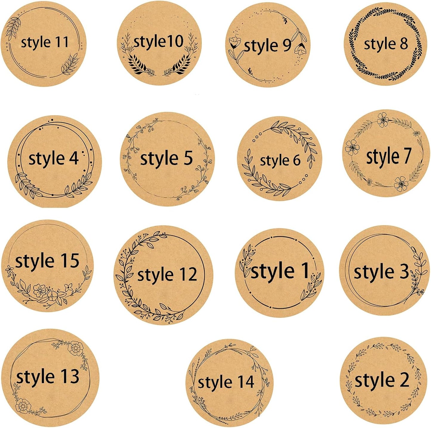 Custom Stickers Kraft Paper Labels Personalized Withe Text, Business Logo Customized Food Jars Labels Bakery Label Sticker Package Favor Canning Circle 100pcs (Style 8)