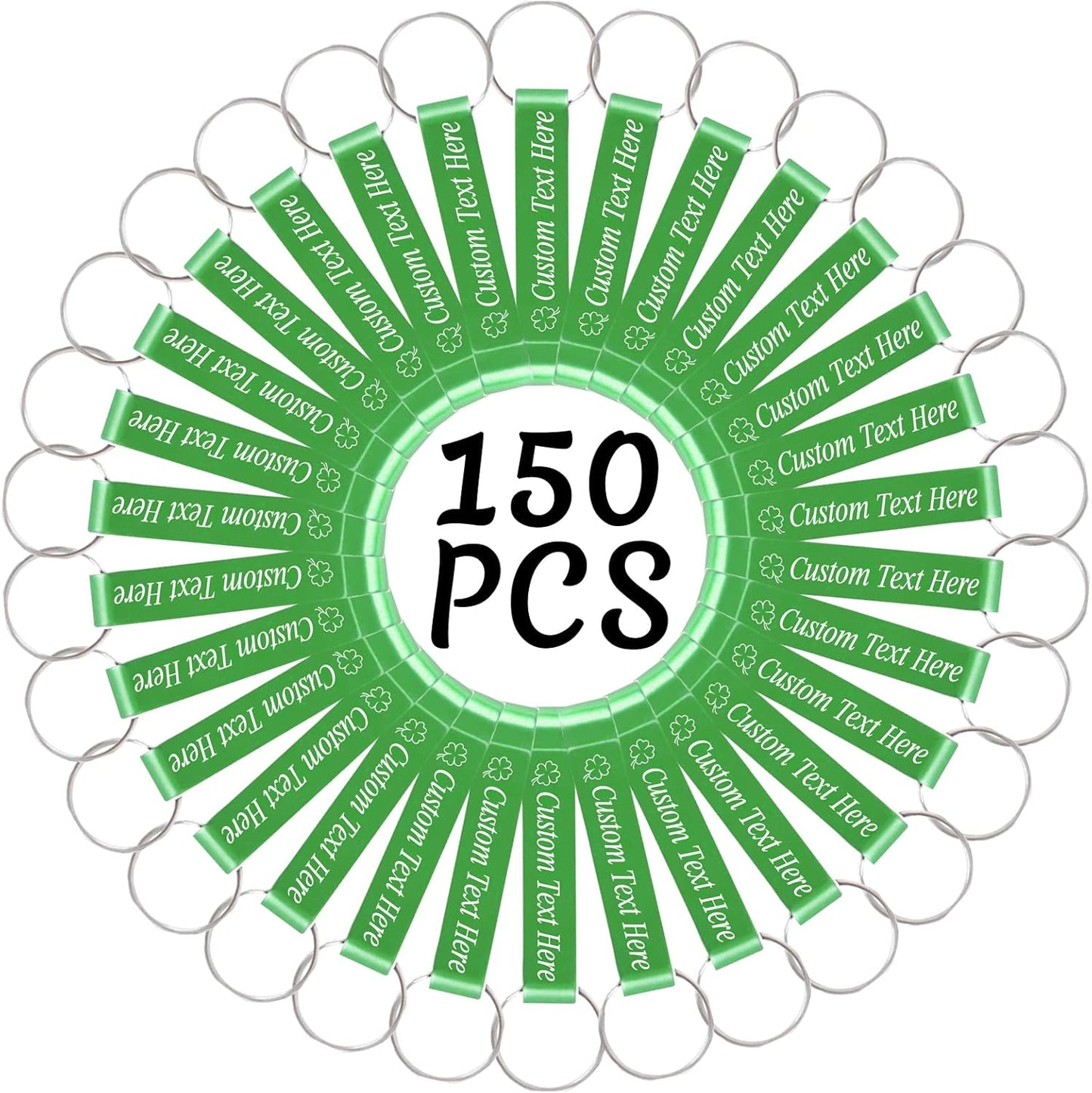 150PCS Personalized Bottle Opener Keychain Bulk Custom Beer Bottle Opener with Logo Text Engraved Wedding Bottle Opener Favors Customized Gifts for Guests Baby Shower Birthday Party-Green