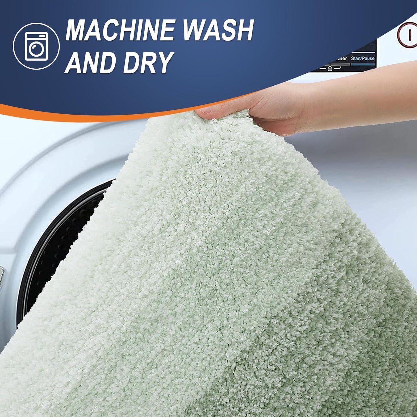 OLANLY Bathroom Runner Rugs 47x17, Extra Soft Absorbent Microfiber Bath Rugs, Rubber Backing, Quick Dry, Washable Bath Mats for Bathroom Floor, Tub and Shower, Home Decor Accessories, Sage Green