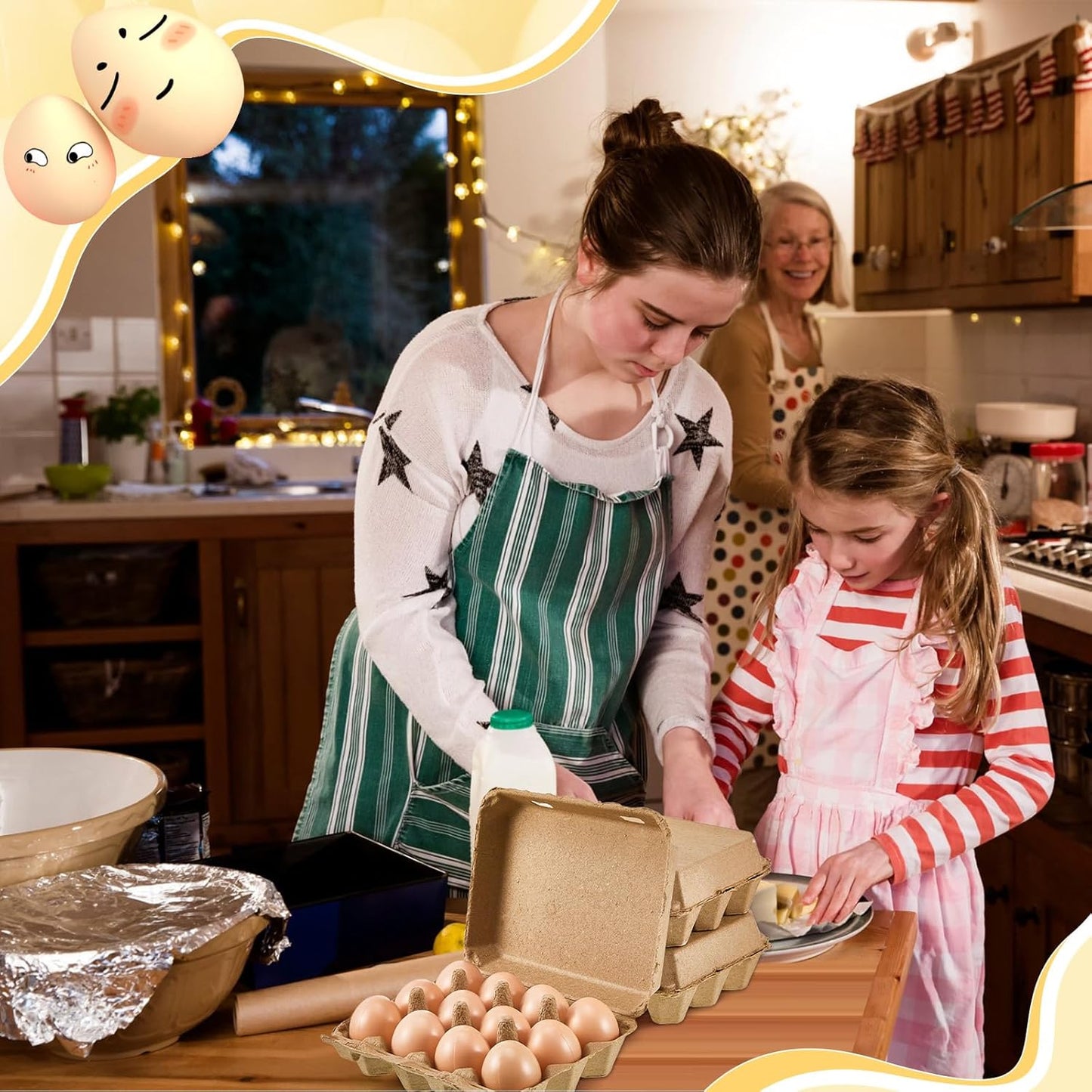 Rtteri 150 Pieces Paper Pulp Egg Cartons 3x4 Style Vintage Blank Egg Cartons for Fresh Duck Quail Storage Kitchen Family Farmhouse