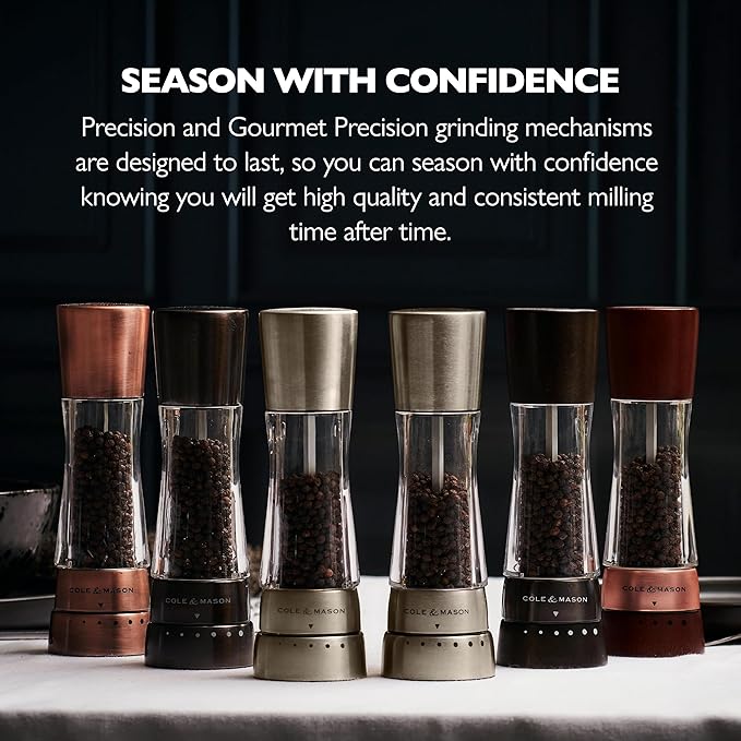 COLE & MASON Derwent Pepper Grinder - Gunmetal Mill Includes Gourmet Precision Mechanism and Premium Peppercorns