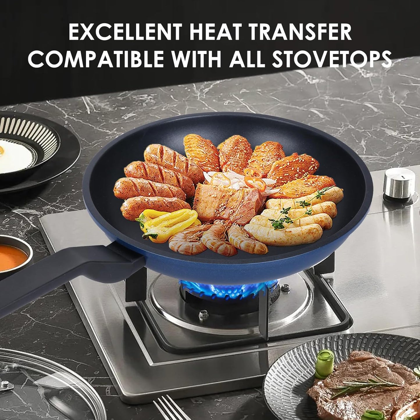 Nonstick Frying Pan Skillet,10 Inch Frying Pan Skillet,Egg pans,Omelette Pan,PFOA Free,Kitchen Pots Induction Pot