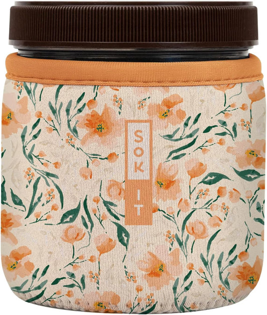Sok It IceCreamSok Insulated Neoprene Cover (Blush Blossoms, Straight Ice Cream Pints)