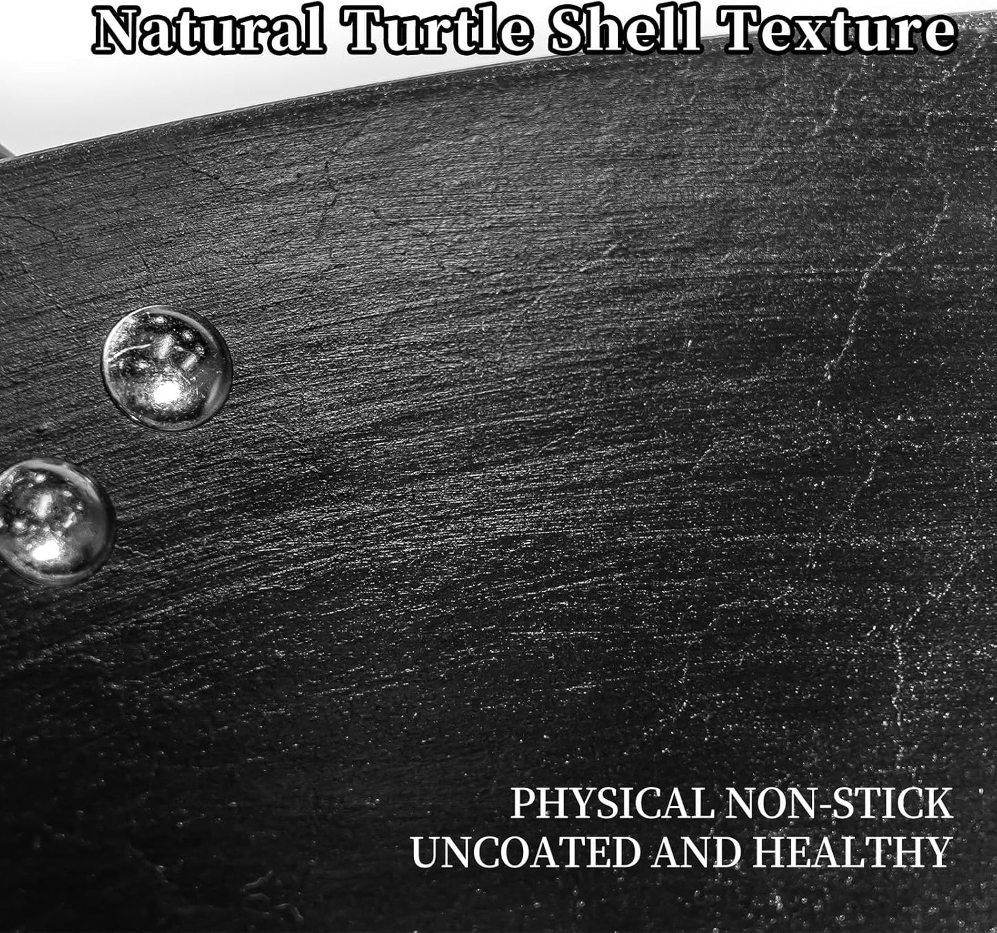 WANGYUANJI 14.17-Inch Cast Iron Chinese Wok with Round Bottom & Glass Lid - Traditional Chinese Wok for Gas Stove and Open Flame Cooking