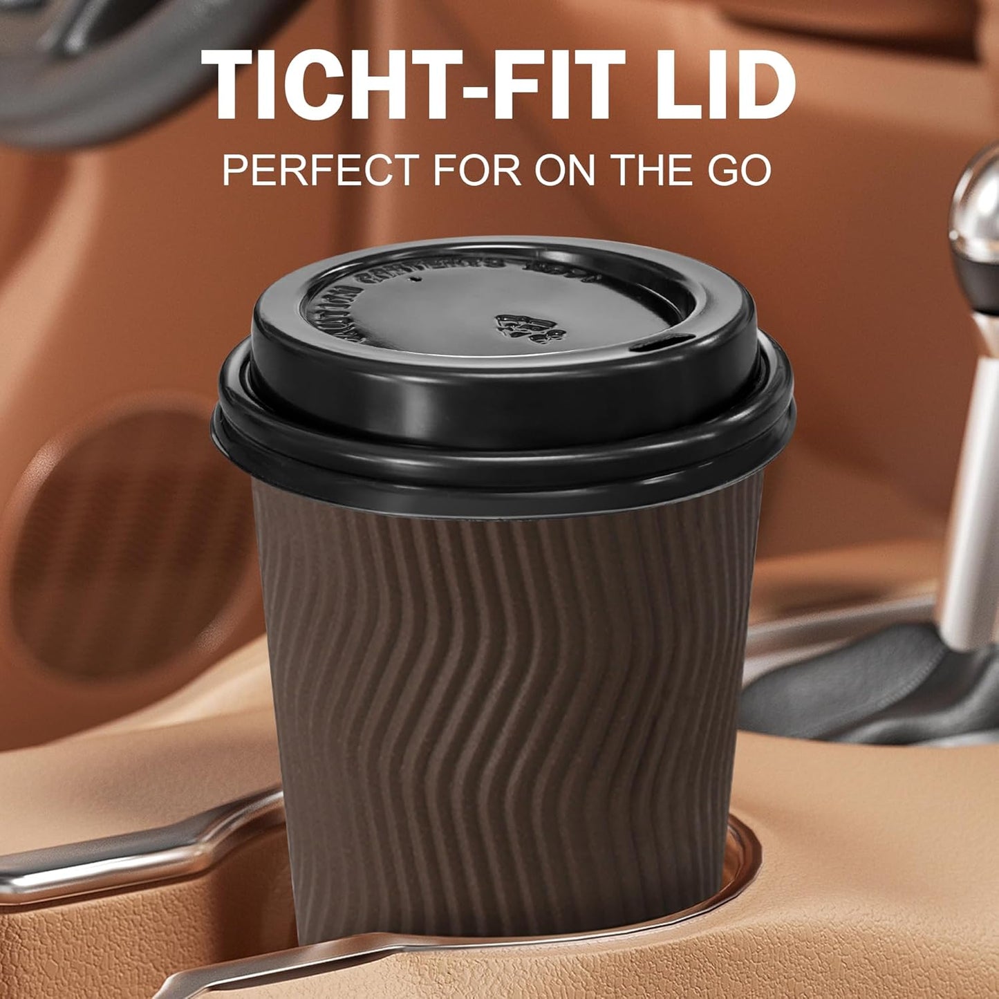 200 Pack Black Coffee Cups Lids 3.54'', Disposable Plastic Lids for 10, 12, 16, 20, 24 oz Paper Cups, Hot or Cold Drinking Cup Lid for Espresso, Hot Beverage