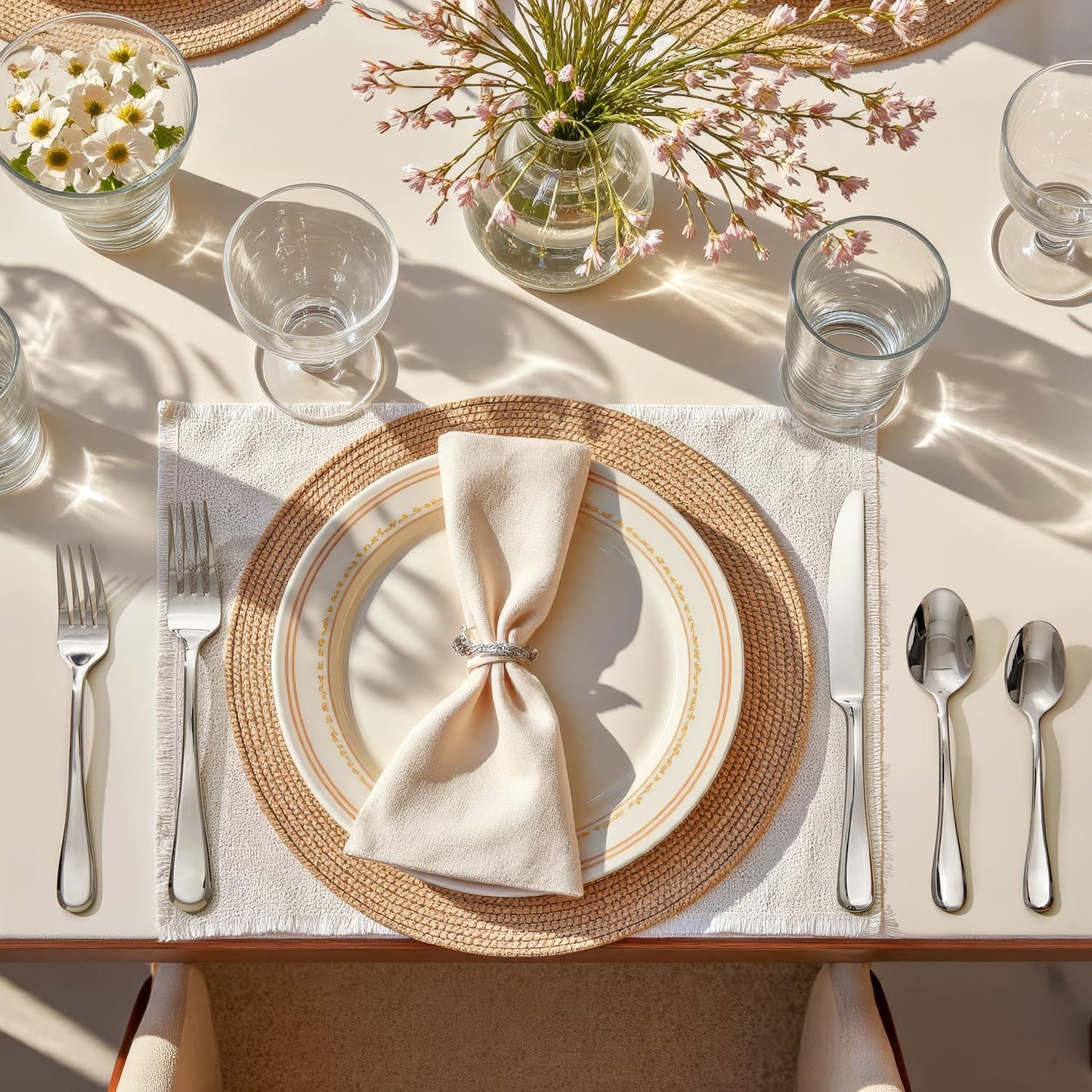 KINGSTONE 60 Pieces Silverware Set for 12, Premium Stainless Steel Flatware Set, Heavy Duty and Modern Design Cutlery Set, Mirror Polished, Dishwasher Safe